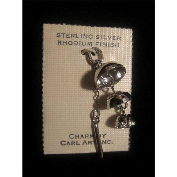 *Carl-Art New Old Stock Sterling Silver Signed Wind Chime Cymbal Charm - Picture 4 of 4